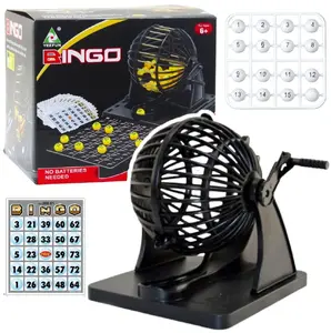 LeanToys Gra Rodzinna Bingo Maszyna Losująca Klasyczna 80 Kulek 20 Kart LEAN Toys
