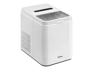 Midea MERI12BG01EU Portable Ice Maker, 180W, 1.3L Capacity, 12kg/24h, White