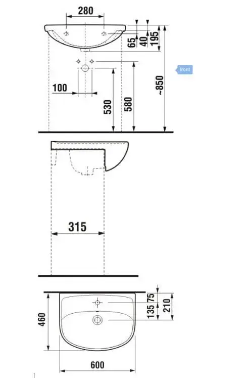 Раковина на столешницу JIKA Lyra Plus 60 см Photo 2