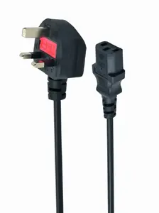 Gembird PC-187 elektrības kabelis Melns 1,8 m C13 uzmava 3 pini