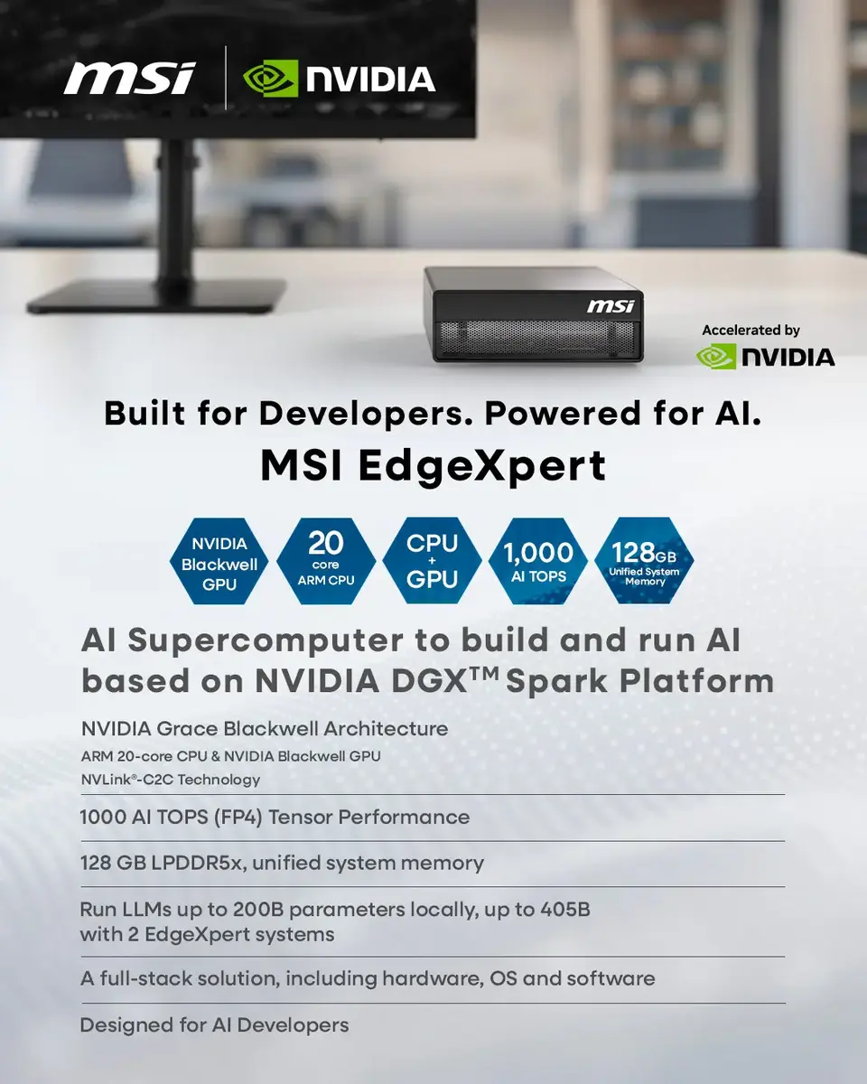 ИИ-суперкомпьютер MSI EdgeXpert NVIDIA DGX Spark GB10 Photo 17