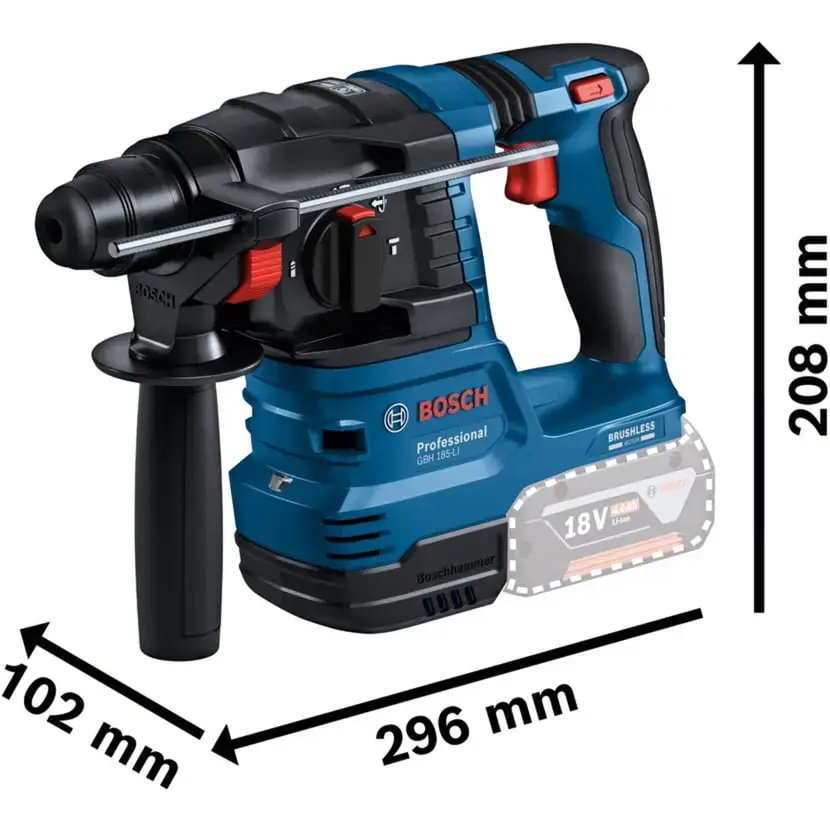 Bosch 18V Professional elektroinstrumentu komplekts: GBH 18V-22, GSR 18V-65, GDX 18V-285 Photo 3