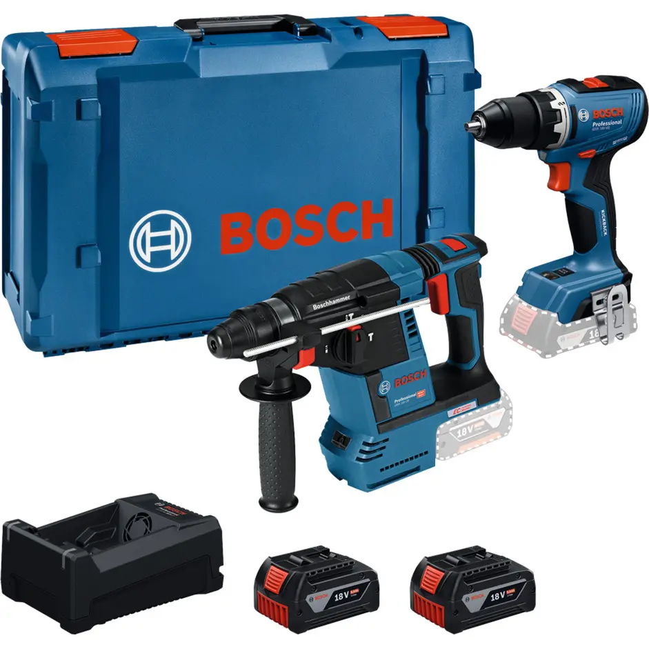 Bosch 18V akumulatora instrumentu komplekts: urbjmašīna