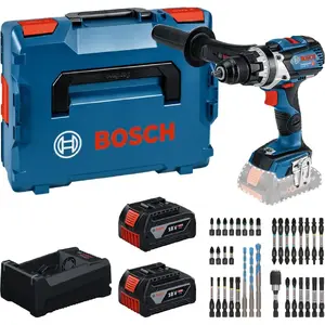 Bosch akumulatora urbjmašīna-skrūvgriezis 18V 110Nm ar 2x 5.0Ah akumulatoriem, lādētāju un uzgaļu komplektu