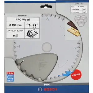 Bosch Powertools PRO Wood circular saw blade 190 mm (3 pieces, promo pack)