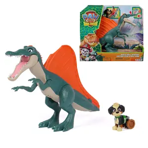 Spinmaster PAW Patrol The Dino Movie Rise & Roll Dino Set with 7-Inch Spinosaurus Dinosaur Toy with Sounds and Rex Action Figure for Preschoolers