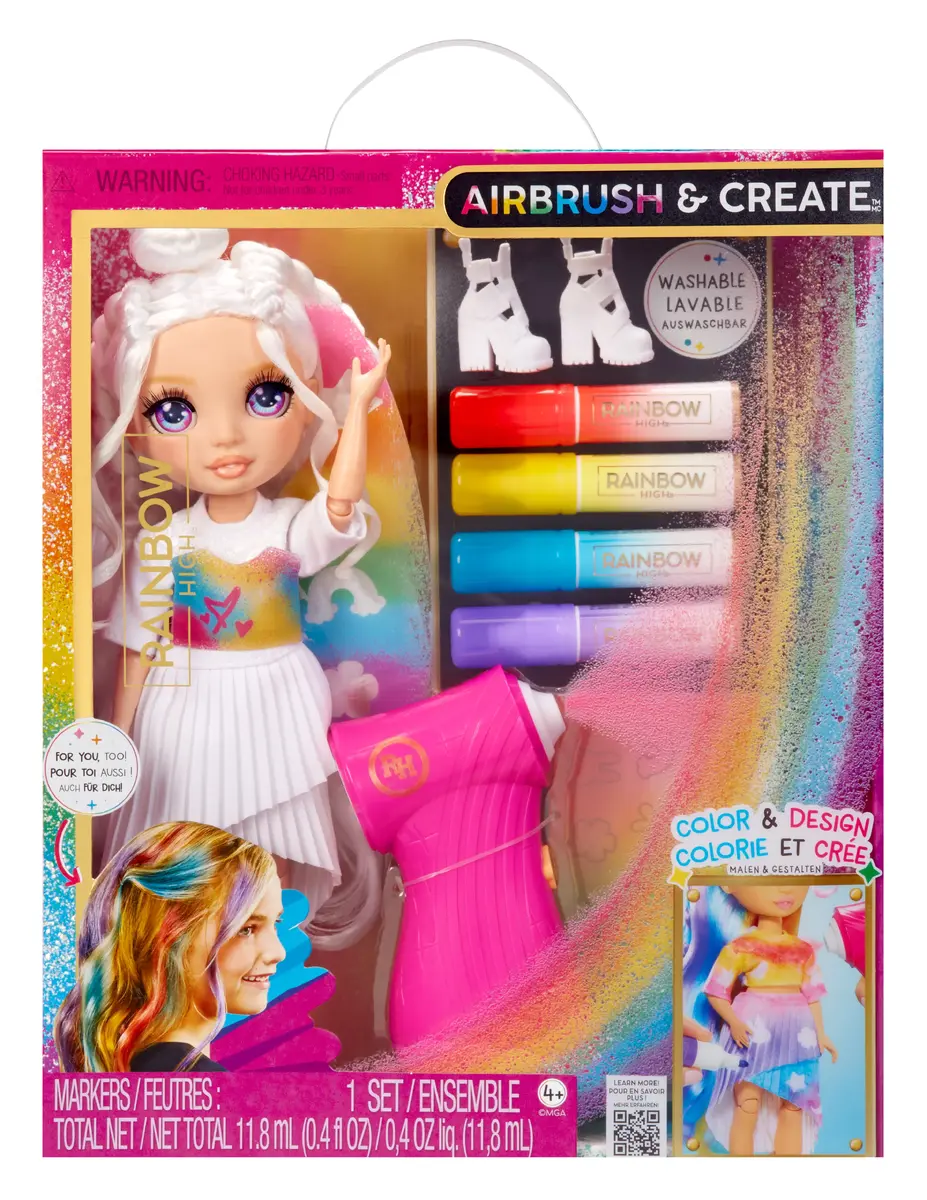 Rainbow High Air Brush & Create Fashion Dolls - Purple Eyes 543350-EUC Photo 2