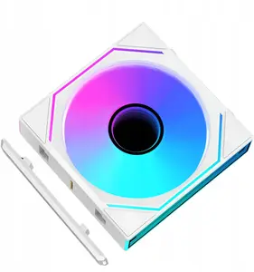 Lovingcool PL-1200-MIRROR-WHITE 120mm Case Fan, 1600 RPM, ARGB Lighting