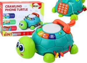 LEANToys Interactive Educational Turtle 6-in-1 Toy with Phone, Lights, and Sounds, Green