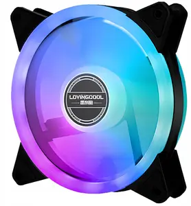 Lovingcool YY-120-BLACK-LOGO 120mm ARGB datora korpusa ventilators 1600 apgr./min