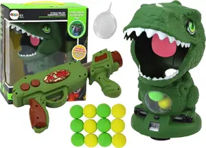 Настольная игра LEANToys Стрельба по динозавру с зеленым игрушечным пистолетом и шариками