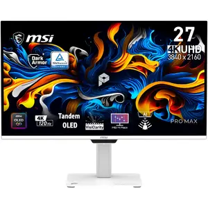 MSI Pro MAX 271UPXW12G 26.5 collu QD-OLED 4K UHD monitors, 3840 x 2160, 0.03 ms, balts