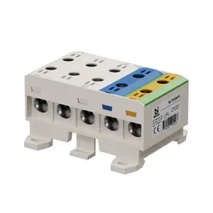 NORDEL NLT535 Universal Terminal Block 3P+N+PE, 5x2.5–35 mm², Grey, for Aluminum and Copper Conductors