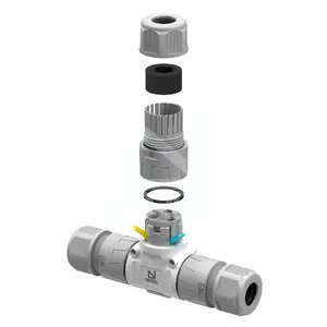 Герметичный разъем NORDEL NLHC203T, 3 контакта, 24А, 450В, 0,5–2,5 мм²