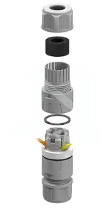 NLHC hermētiskais savienotājs 0,5–2,5 mm². 3 kontakti. 24A. 450V. ?5–9 / 9–12 mm. IP68