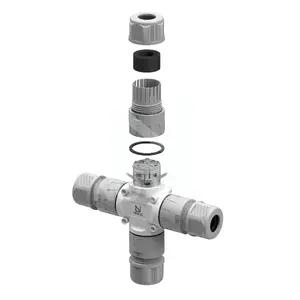NORDEL NLHC203X hermētiskais savienotājs, 3 kontakti, 24A, 450V, 0,5–2,5 mm² kabeļiem, IP68