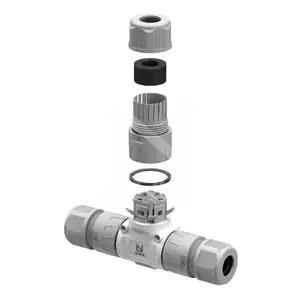 Герметичный разъем NORDEL NLHC255T, 5 контактов, 24А, 450В, 0,5–2,5 мм², IP68