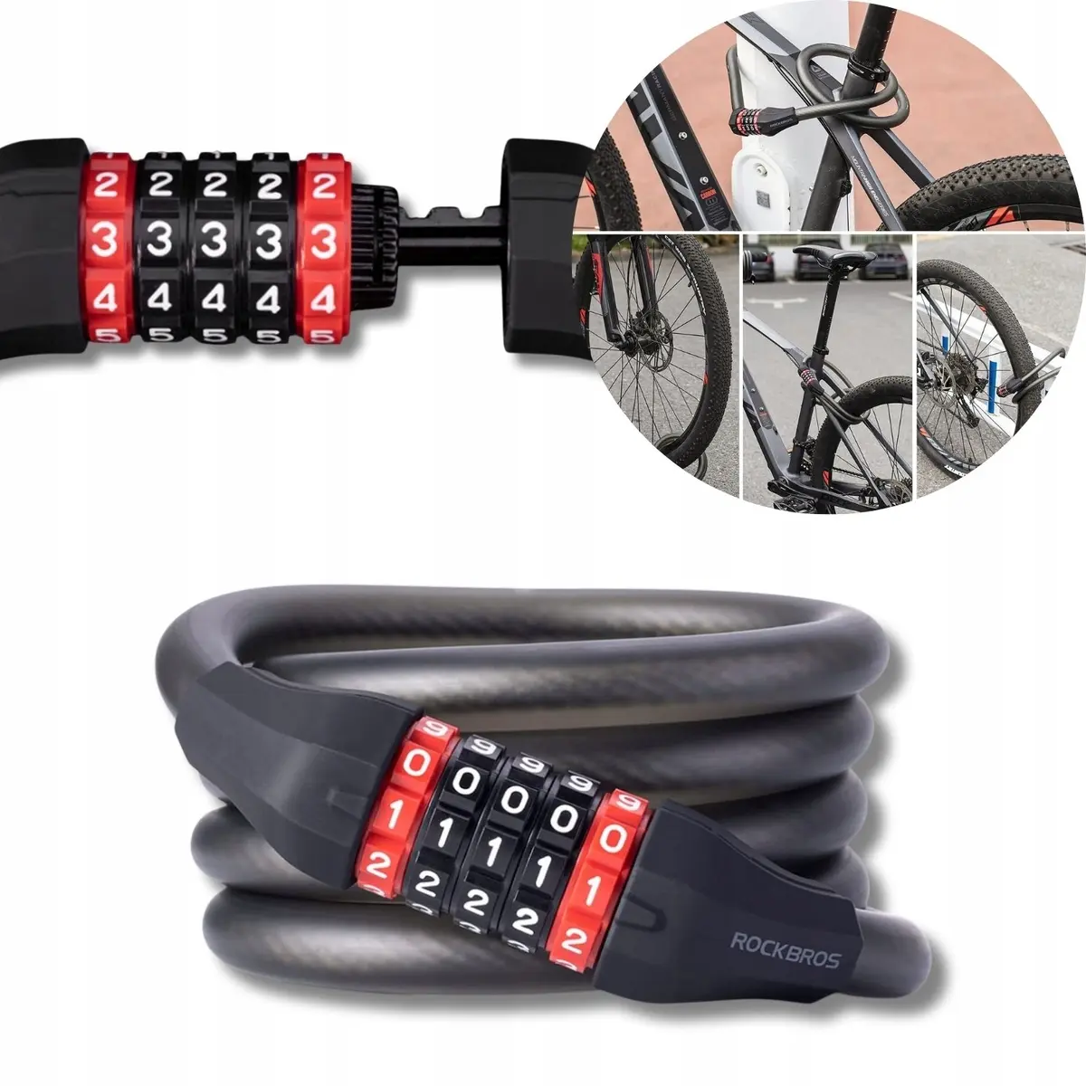 Rockbros RKS507 velosipēda troses slēdzene ar