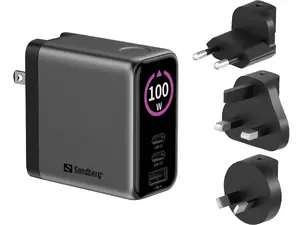 Sandberg Travel Charger PD100W Display with 2 USB Type-C Ports