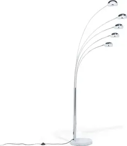 Lampa podłogowa Beliani Lampa podłogowa regulowana metalowa srebrna FLINDERS