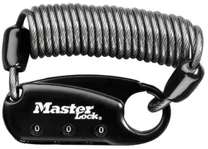 Master Lock 1551EURDBLK Carabiner with Retractable Cable