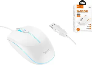 Mysz Hoco Myszka przewodowa gamingowa Hoco USB A 2400 dpi GM37 biała