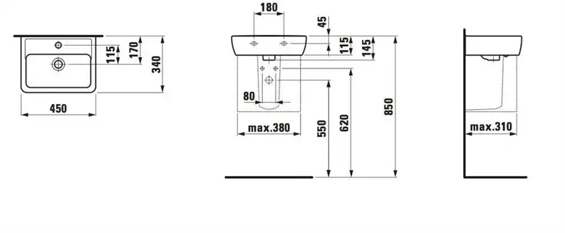 Раковина Laufen Pro A 450x340 мм Photo 2