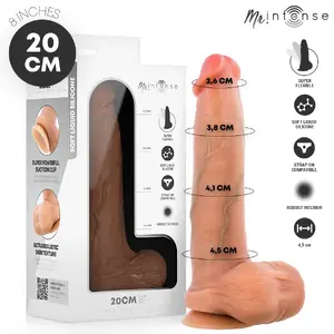 MR. INTENSE Bruce M silikona dildo ar sēkliniekiem, 20 cm