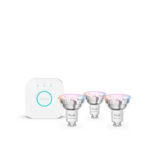Philips Hue White and Colour Ambiance GU10 LED Smart Bulb Starter Kit, 3-Pack, 345 lm
