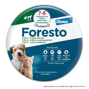 Ошейник от клещей и блох ELANCO Foresto для кошек и собак до 8 кг, 38 см