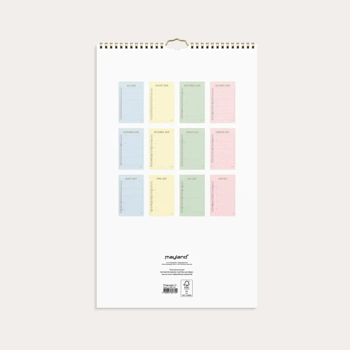 Mayland-Burde Studie Familiekalender 2026/2027 Wall Calendar Photo 3