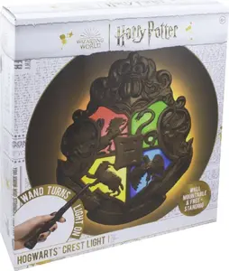 Paladone Harry Potter Hogwarts ģerboņa lampa ar tālvadības zizli