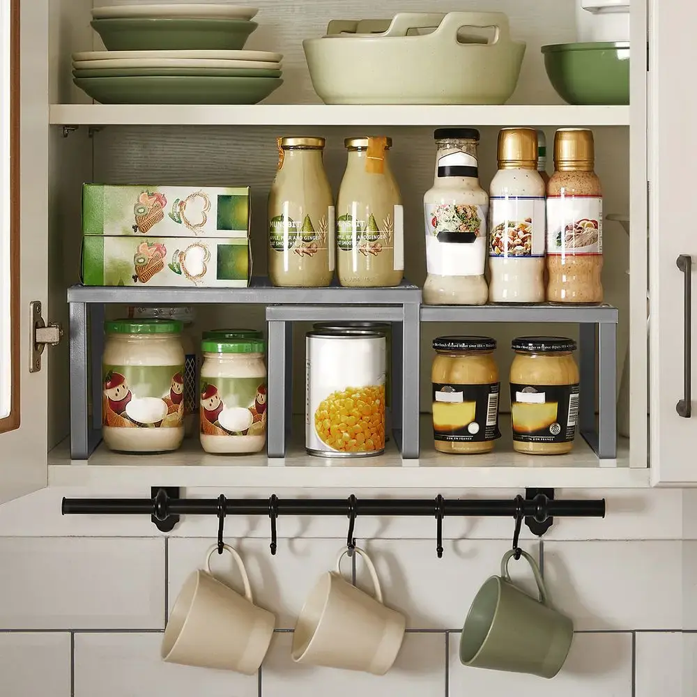 Songmics Cabinet Shelf Organizer - 2-Tier Metal Rack Photo 3