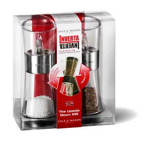 Cole & Mason Inverta Flip Salt and Pepper Mill Set, Chrome and Acrylic