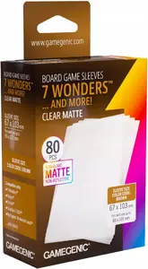 Gamegenic Board Game Sleeves for 7 Wonders, 67x103 mm, Clear Matte, 80 Pieces