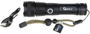 GEKO taktiskais LED lukturis XHP50 15W 1500lm 1800mAh IPX3