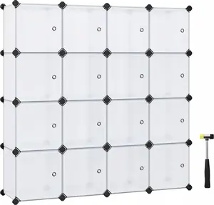 Songmics LPC44BS modulārais uzglabāšanas plaukts ar 15 nodalījumiem, balts