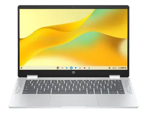 HP Chromebook x360 14b-cd0002na Convertible Laptop, 14-inch HD Touchscreen, Intel N100, 4GB LPDDR5, 128GB eUFS, ChromeOS, Silver