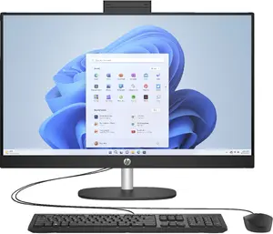 HP 27-cr0038na viss-vienā dators, 27 collu Full HD IPS displejs, AMD Ryzen 5 7520U, 16 GB LPDDR5 RAM, 1 TB SSD, Windows 11 Home, melns