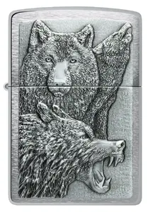 Ветрозащитная зажигалка Zippo 46960 с эмблемой Wolf Pack