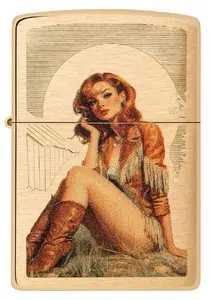 Бензиновая ветрозащитная зажигалка Zippo 46962 Western Pinup Design
