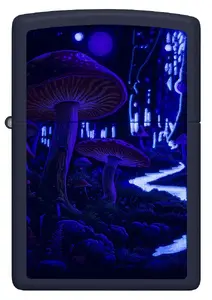 Ветрозащитная зажигалка Zippo 46947 с дизайном Black Light Mushroom