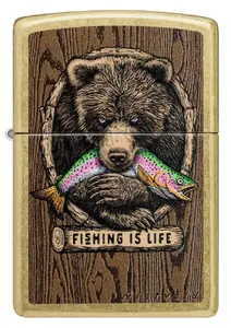 Zippo 47111 Windproof Lighter with Fishing is Life Design