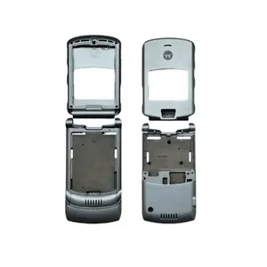 Корпус для Motorola V3, оригинальный комплект из 6 частей, серебристый