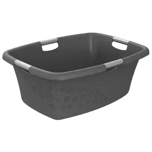 Bļoda 50L ar rokturiem Flowers, pelēka