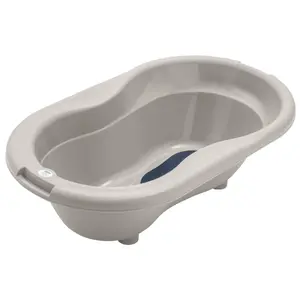 Rotho Tilo Baby Bath with Drain Plug, Light Brown