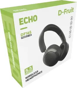 Беспроводные полноразмерные наушники D-Fruit Echo DF165 с Bluetooth 5.3, микрофоном и аккумулятором на 20 часов, черные