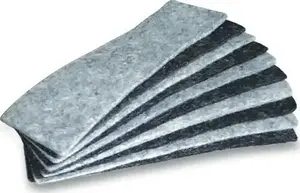 Bi-Office Replacement Felt Pads for Magnetic Eraser, 140x40mm, 10 Pieces