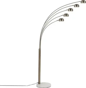 Lampa podłogowa Beliani Lampa podłogowa regulowana metalowa złota FLINDERS