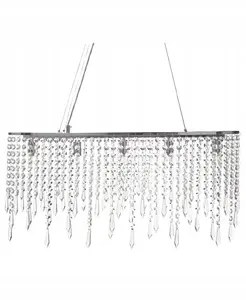 Beliani CALVELLE 5-Light Metal Pendant Chandelier Silver